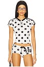 view 1 of 4 Polka Dot Football Top in Black & White