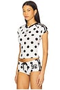 view 2 of 4 Polka Dot Football Top in Black & White