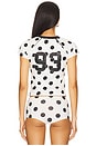 view 3 of 4 Polka Dot Football Top in Black & White