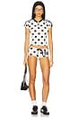 view 4 of 4 Polka Dot Football Top in Black & White