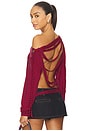 view 1 of 7 Distressed Back Off Shoulder Stripe Top in Red