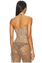view 4 of 6 Draped Lace Up Corset Top in Sand