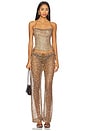 view 5 of 6 Draped Lace Up Corset Top in Sand