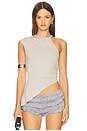 view 1 of 5 Asymmetric Strappy Top in Grey