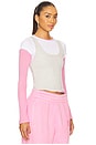 view 2 of 4 Easy Triple Layer Top in Grey & Pink