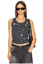 view 1 of 5 Eyelet Studded Tank in Grey