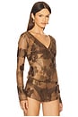 view 2 of 5 Celina Wrap Top in Brown