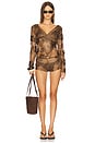 view 5 of 5 Celina Wrap Top in Brown
