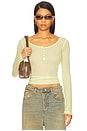 view 1 of 4 Button Down Henley Top in Yellow