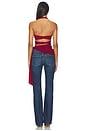 view 3 of 5 Mesh Wrap Top in Burgundy