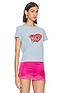 view 3 of 5 Damn Girl Tee in Blue & Red
