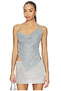 view 1 of 5 Rhinestone Cowl Backless Top in Grey