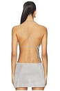 view 3 of 5 Rhinestone Cowl Backless Top in Grey
