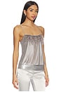 view 2 of 5 Metallic Sheer Feather Cami in Silver