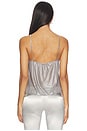 view 3 of 5 Metallic Sheer Feather Cami in Silver