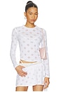 view 1 of 4 Burnout Polka Dot Top in White