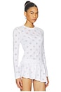 view 2 of 4 Burnout Polka Dot Top in White