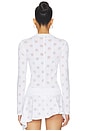view 3 of 4 Burnout Polka Dot Top in White