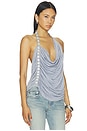 view 2 of 6 Backless Pleated Button Top in Grey