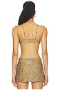 view 3 of 5 TOP PU BRA WITH MIRROR TRIMS in Brown