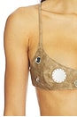 view 5 of 5 TOP PU BRA WITH MIRROR TRIMS in Brown