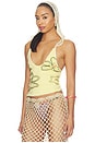 view 1 of 5 TOP BEADED HALTER WITH CROCHET HOOD  in Yellow