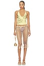 view 5 of 5 TOP BEADED HALTER WITH CROCHET HOOD  in Yellow