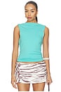 view 1 of 4 Backless Twist Jersey Top in Light Blue