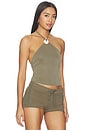 view 2 of 5 Twist Drape Halter Top in Olive