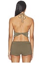view 3 of 5 Twist Drape Halter Top in Olive