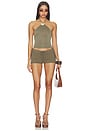 view 4 of 5 Twist Drape Halter Top in Olive