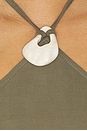 view 5 of 5 Twist Drape Halter Top in Olive