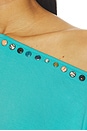 view 5 of 5 Stud Open Back Top in Light Blue