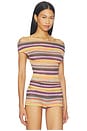 view 2 of 5 Cata Multi Stripe Asymmetric Knit Top in Multi