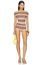 view 4 of 5 Cata Multi Stripe Asymmetric Knit Top in Multi