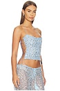 view 1 of 5 Embellished Lace Corset in Blue