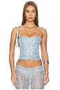 view 2 of 5 Embellished Lace Corset in Blue