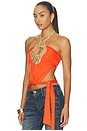view 2 of 5 Sequin Cut Out Bandeau Top in Orange