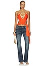 view 5 of 5 Sequin Cut Out Bandeau Top in Orange
