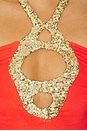 view 6 of 5 Sequin Cut Out Bandeau Top in Orange
