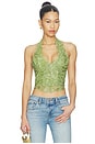 view 1 of 5 Roswen Lace Corset Top in Green
