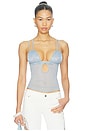 view 1 of 4 Ruched Cup Lace Cami Top in Blue