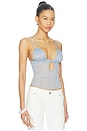 view 2 of 4 Ruched Cup Lace Cami Top in Blue