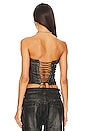 view 3 of 4 Distressed Faux Leather Corset in Black Wash