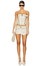 view 4 of 4 Buckle And Zip Corset in White