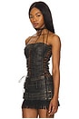 view 3 of 5 Longline Lace Up Halter Corset in Black