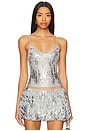 view 1 of 5 Sequin Lace Cami Top in Silver