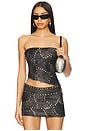 view 1 of 4 Faux Suede Corset Top in Black