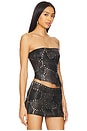 view 2 of 4 Faux Suede Corset Top in Black
