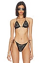 view 1 of 5 Studded Bikini Top in Black